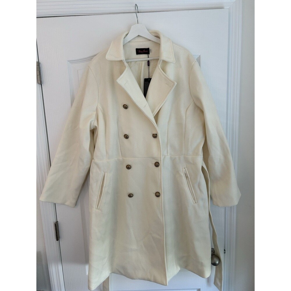 NEW Hannah Nikole Trench Coat Peacoat Comfortable Plus Size 22W Double Breasted